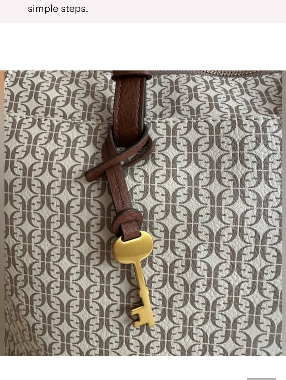 Fossil - Rachel Tote Bag With Brass Key And Scarf - Picture 3 of 13